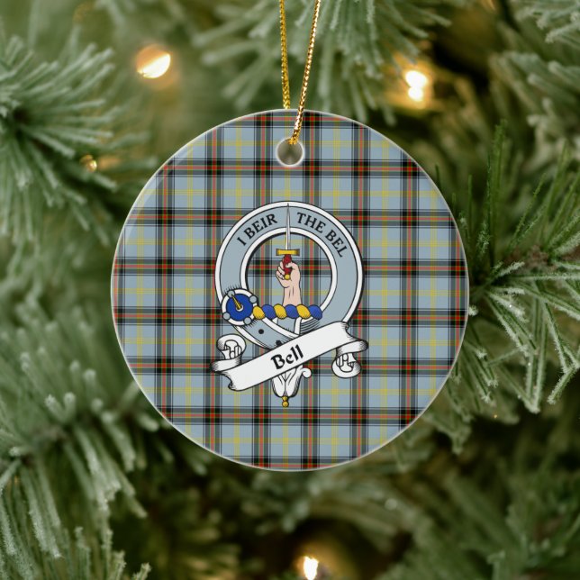 Adorno De Cerámica Clan Bell Badge Tartan Plaid (Árbol)