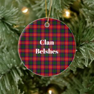 Adorno De Cerámica Clan Belshes Tartan