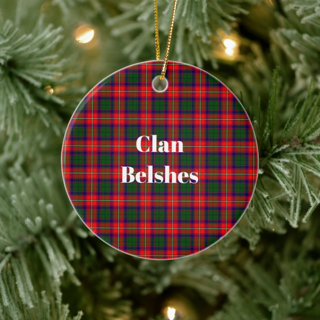 Adorno De Cerámica Clan Belshes Tartan (Árbol)