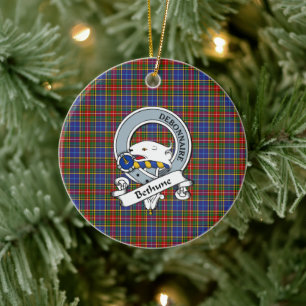Adorno De Cerámica Clan Bethune Badge Tartan Plaid