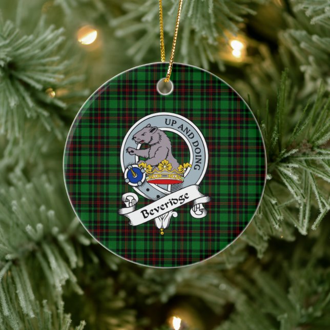 Adorno De Cerámica Clan Beveridge Badge Tartan Plaid (Árbol)