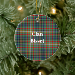 Adorno De Cerámica Clan Bisset Tartan