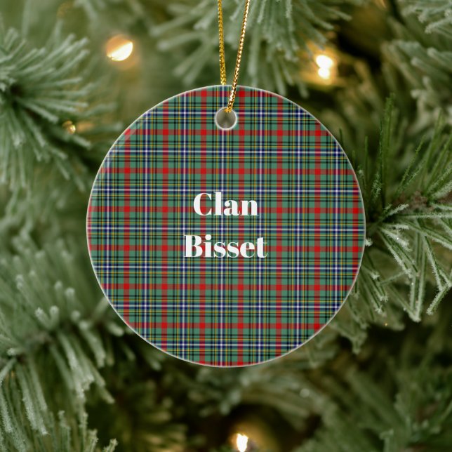 Adorno De Cerámica Clan Bisset Tartan (Árbol)