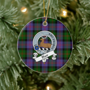 Adorno De Cerámica Clan Blair Modern Badge Tartan Plaid