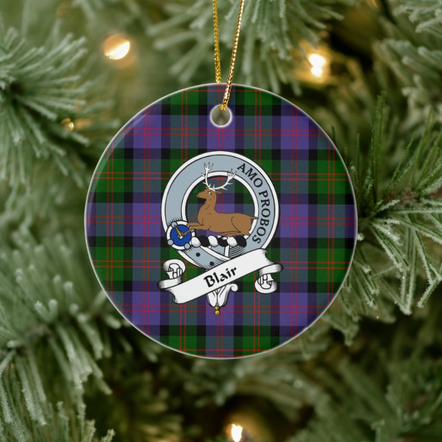 Adorno De Cerámica Clan Blair Modern Badge Tartan Plaid (Árbol)