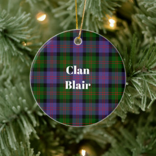 Adorno De Cerámica Clan Blair Modern Tartán