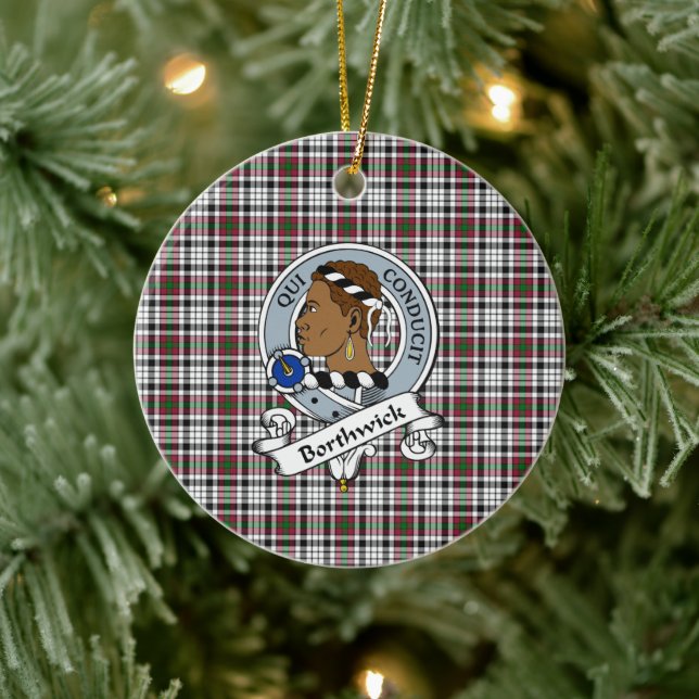 Adorno De Cerámica Clan Borthwick Badge Tartan Plaid (Árbol)