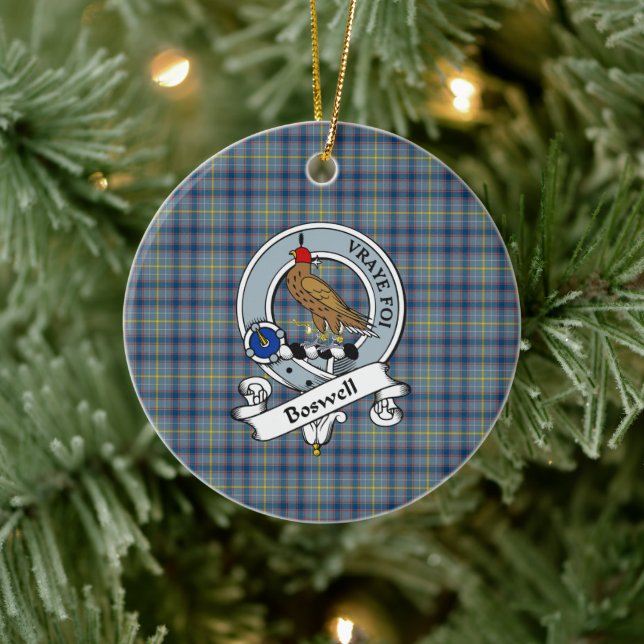 Adorno De Cerámica Clan Boswell Badge Tartan Plaid (Árbol)