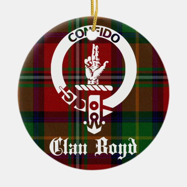 Adorno De Cerámica Clan Boyd Escudo Tartan (Frente)