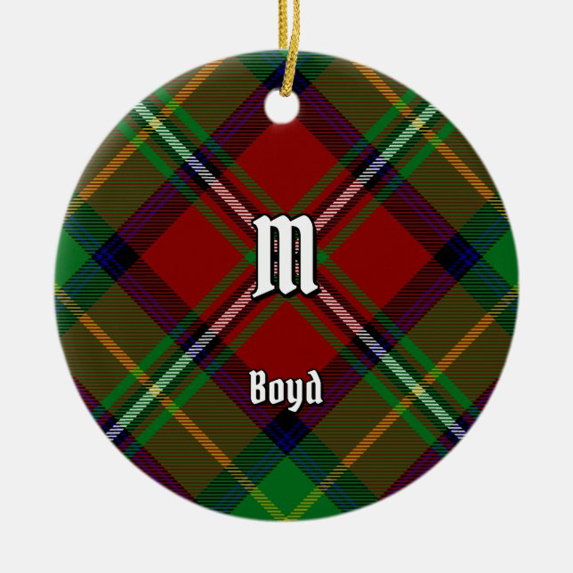 Adorno De Cerámica Clan Boyd Tartan (Frente)