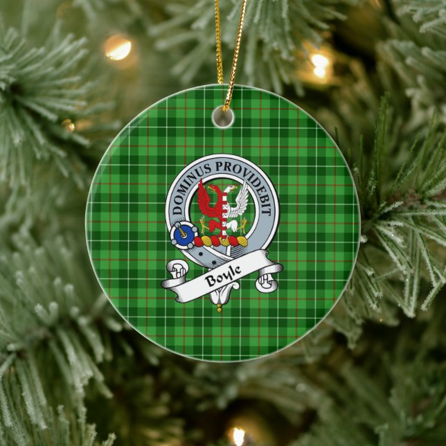 Adorno De Cerámica Clan Boyle Badge Tartan Plaid (Árbol)