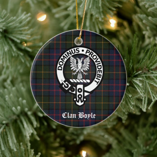 Adorno De Cerámica Clan Boyle Escudo y Tartán personalizado (Árbol)