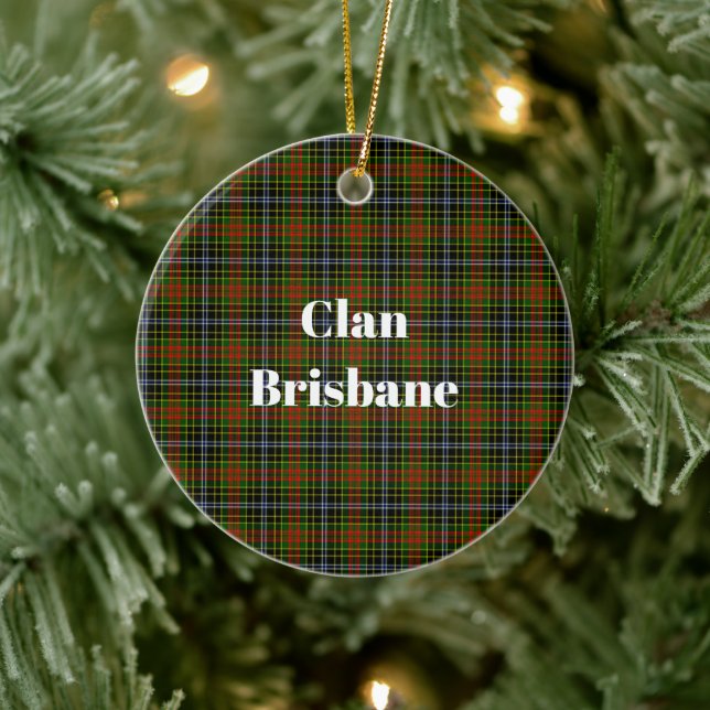 Adorno De Cerámica Clan Brisbane Tartan (Árbol)