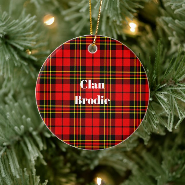 Adorno De Cerámica Clan Brodie Modern Tartán (Árbol)