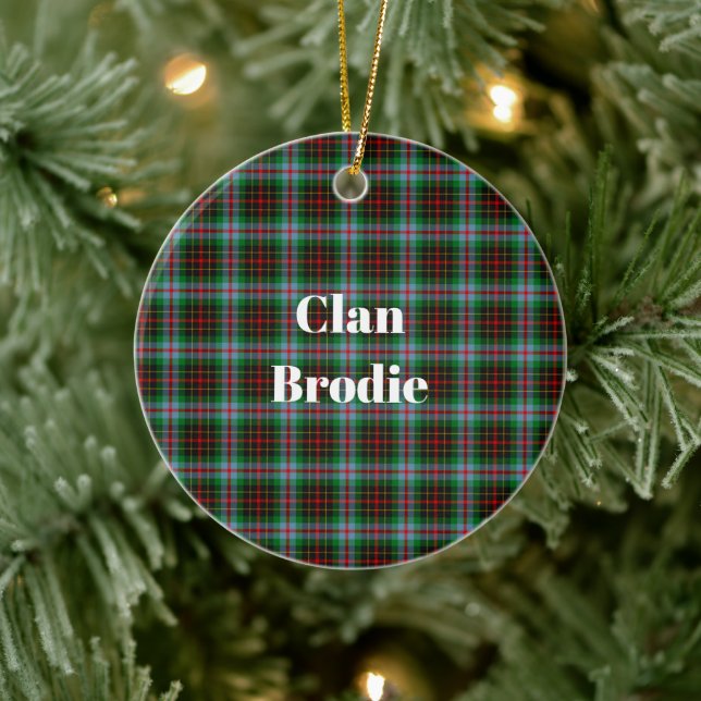 Adorno De Cerámica Clan Brodie Tartan (Árbol)