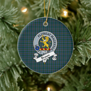 Adorno De Cerámica Clan Broun Badge Tartan Plaid