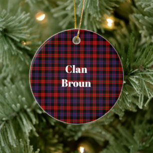 Adorno De Cerámica Clan Broun Modern Tartán