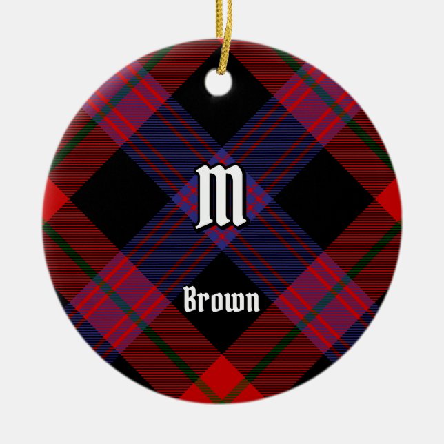 Adorno De Cerámica Clan Brown Tartan (Frente)