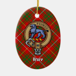 Adorno De Cerámica Clan Bruce Escudo sobre Tartán