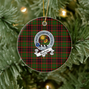 Adorno De Cerámica Clan Buchan Insignia Moderna Tartan Plaid