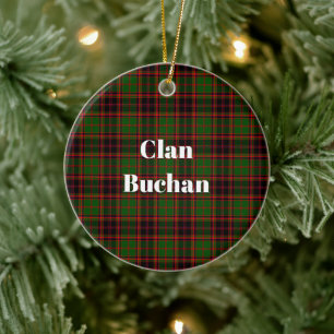 Adorno De Cerámica Clan Buchan Modern Tartán