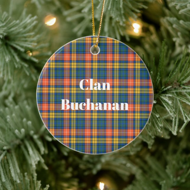 Adorno De Cerámica Clan Buchanan Ancient Tartán (Árbol)
