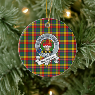 Adorno De Cerámica Clan Buchanan Badge Tartan Plaid