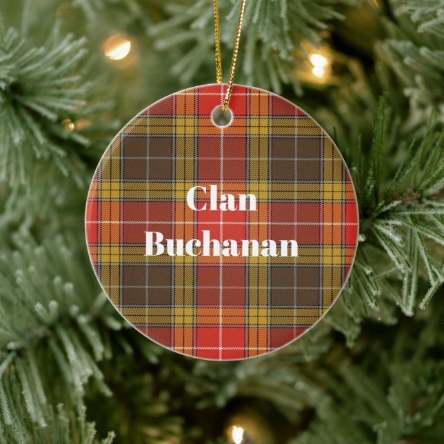 Adorno De Cerámica Clan Buchanan Old Set Weathered Tartán (Árbol)
