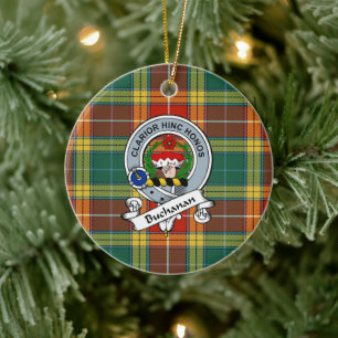 Adorno De Cerámica Clan Buchanan Old Sett Badge Tartan Plaid