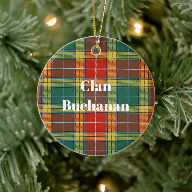 Adorno De Cerámica Clan Buchanan Old Sett Tartan (Árbol)