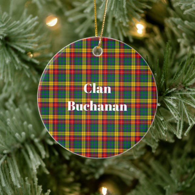 Adorno De Cerámica Clan Buchanan Tartan (Árbol)