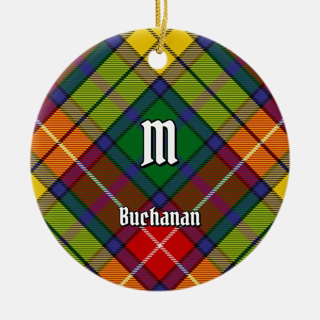 Adorno De Cerámica Clan Buchanan Tartan (Frente)
