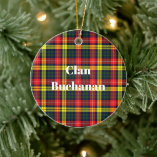 Adorno De Cerámica Clan Buchanan Tartán moderno