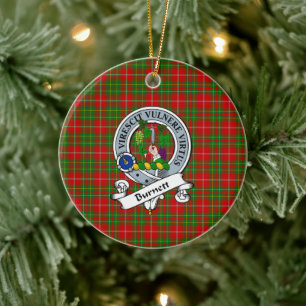 Adorno De Cerámica Clan Burnett Badge Tartan Plaid