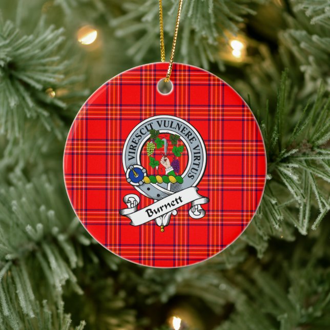 Adorno De Cerámica Clan Burnett Modern Badge Tartan Plaid (Árbol)