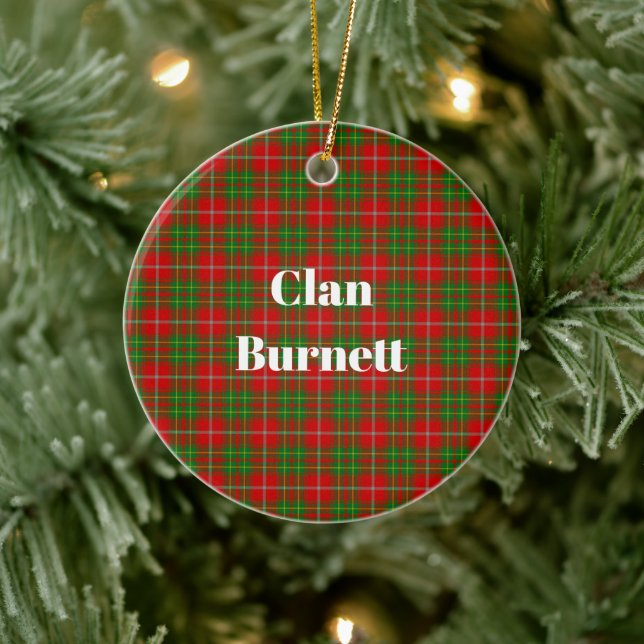 Adorno De Cerámica Clan Burnett Tartan (Árbol)