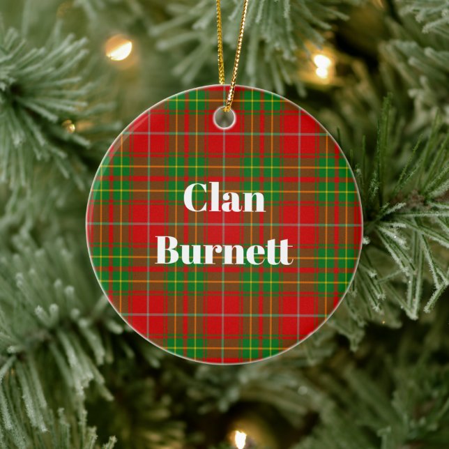 Adorno De Cerámica Clan Burnett Tartan (Árbol)