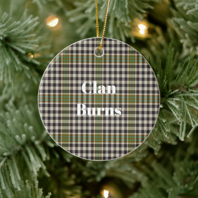Adorno De Cerámica Clan Burns Check Tartan (Árbol)