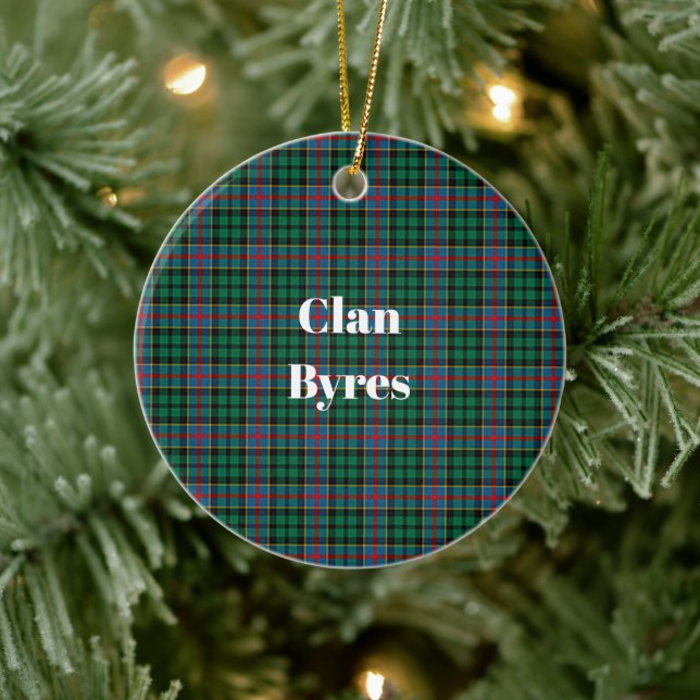 Adorno De Cerámica Clan Byres Tartan (Árbol)