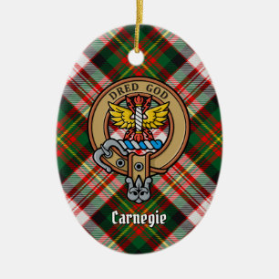 Adorno De Cerámica Clan Carnegie Escudo por Vestir Tartán