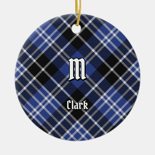 Adorno De Cerámica Clan Clark Tartan (Frente)
