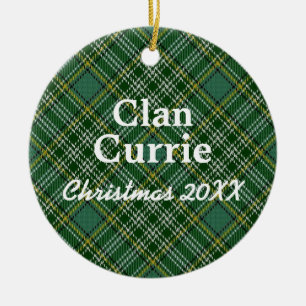 Adorno De Cerámica Clan Currie Scottish Tartan