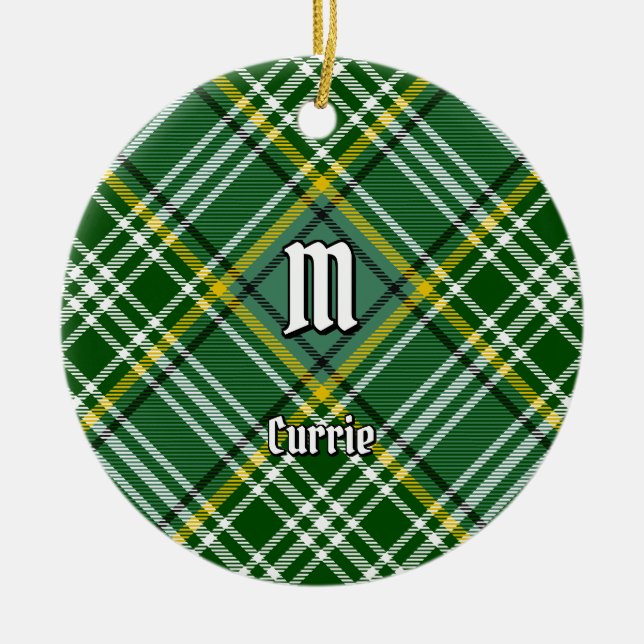 Adorno De Cerámica Clan Currie Tartan (Frente)