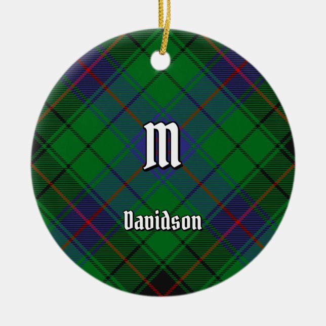 Adorno De Cerámica Clan Davidson Tartan (Frente)