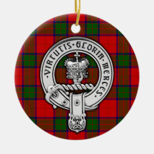 Adorno De Cerámica Clan Donnachaidh (Robertson) Escudo y Tartán