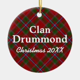 Adorno De Cerámica Clan Drummond Escocia Tartán