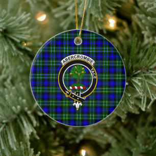 Adorno De Cerámica Clan escocés Abercrombie Tartán y Escudo
