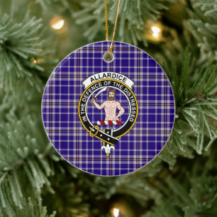 Adorno De Cerámica Clan escocés Allardice Tartán y Escudo