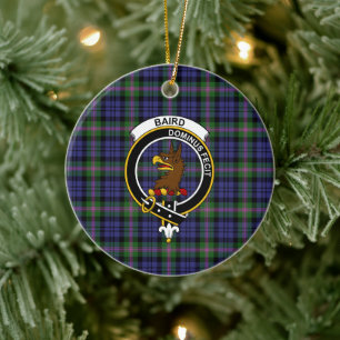 Adorno De Cerámica Clan escocés Baird Modern Tartán y Escudo