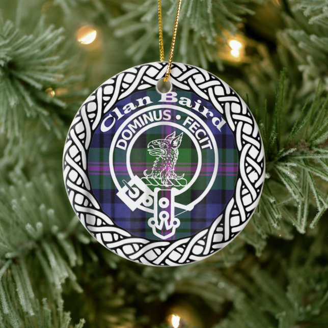 Adorno De Cerámica Clan escocés Baird Tartán y Escudo (Árbol)